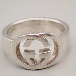GUCCI GG Logo Ring Silver 925 Italy Size JP 11 US 6 01TA472